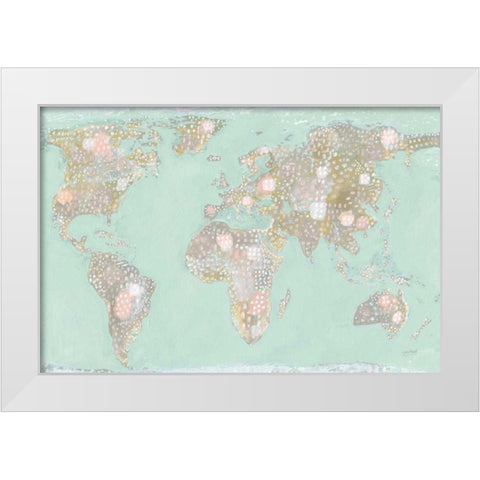 Artsy World Mint White Modern Wood Framed Art Print by Mack, Lynn