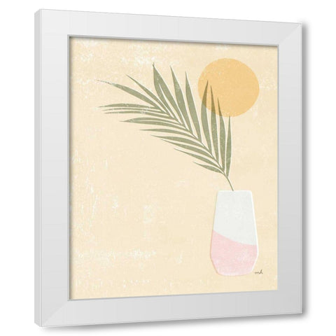 Sun Palm II Blush White Modern Wood Framed Art Print by Hershey, Moira