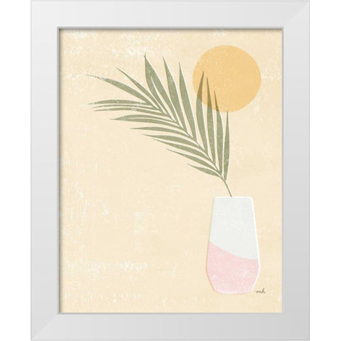 Sun Palm II Blush White Modern Wood Framed Art Print by Hershey, Moira