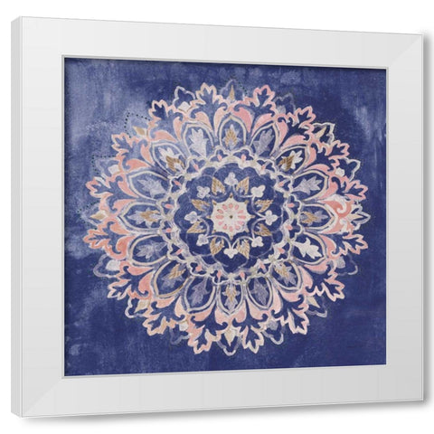 Mandala Delight II Navy White Modern Wood Framed Art Print by Nai, Danhui