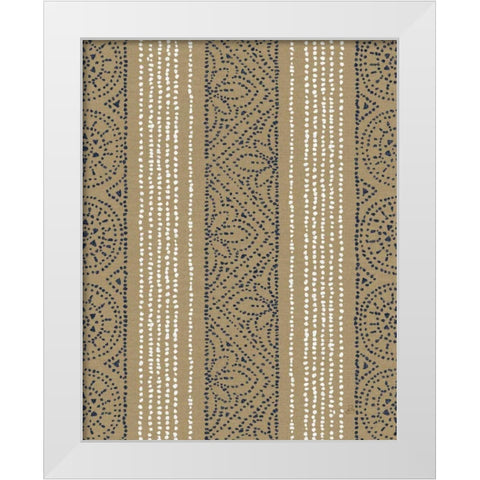 Batik II Patterns with Navy White Modern Wood Framed Art Print by Brissonnet, Daphne