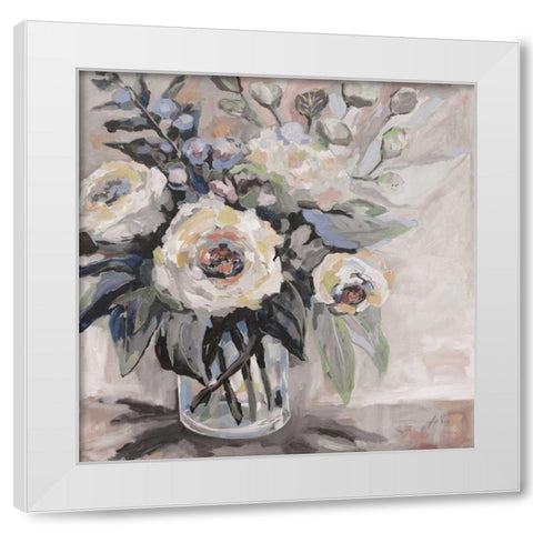 Delighted Greige White Modern Wood Framed Art Print by Vertentes, Jeanette