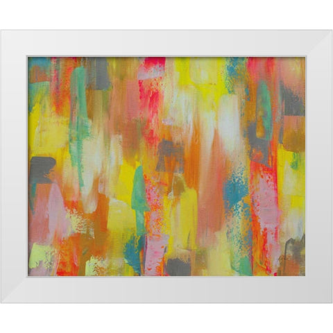 Levity White Modern Wood Framed Art Print by Vertentes, Jeanette