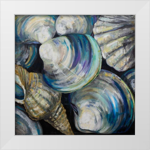 Key West Shells White Modern Wood Framed Art Print by Vertentes, Jeanette