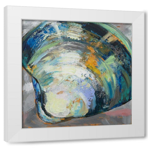 Clamshell Two White Modern Wood Framed Art Print by Vertentes, Jeanette