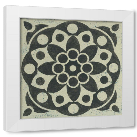 Black and White Tile II White Modern Wood Framed Art Print by Lovell, Kathrine
