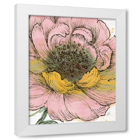 Blossom Sketches III Pink Crop White Modern Wood Framed Art Print by Brissonnet, Daphne