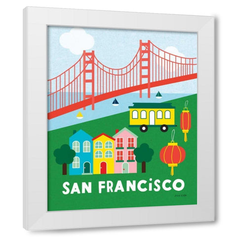 City Fun San Francisco White Modern Wood Framed Art Print by Kelle, Ann
