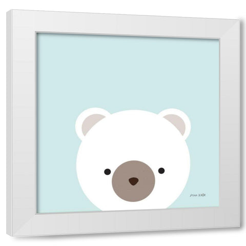 Cuddly Bear White Modern Wood Framed Art Print by Kelle, Ann
