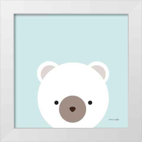 Cuddly Bear White Modern Wood Framed Art Print by Kelle, Ann