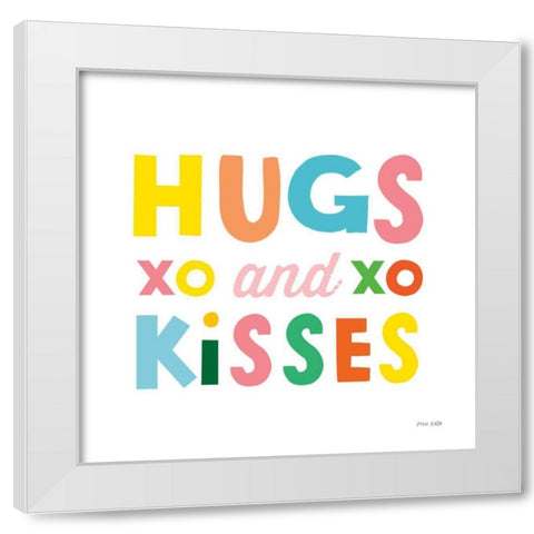 Hugs and Kisses White Modern Wood Framed Art Print by Kelle, Ann