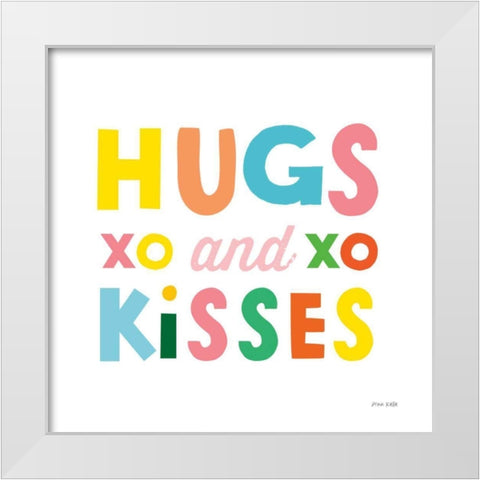 Hugs and Kisses White Modern Wood Framed Art Print by Kelle, Ann