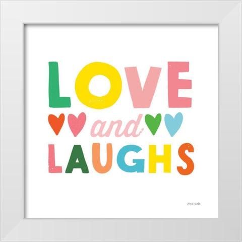 Love and Laughs White Modern Wood Framed Art Print by Kelle, Ann