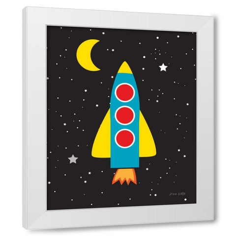Blast Off White Modern Wood Framed Art Print by Kelle, Ann