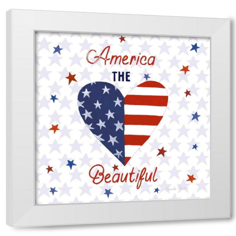 America the Beautiful II Square White Modern Wood Framed Art Print by Zaman, Farida