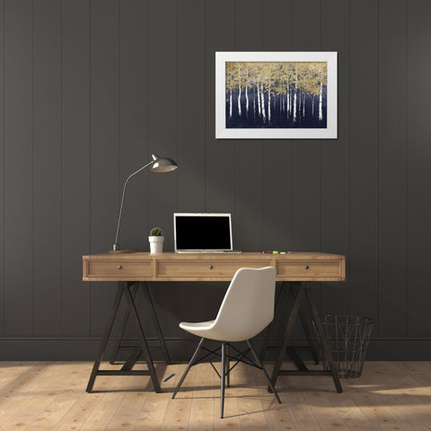 Shimmering Forest Indigo White Modern Wood Framed Art Print by Wiens, James