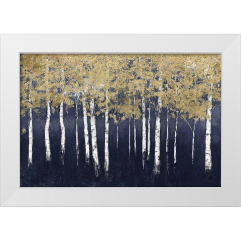 Shimmering Forest Indigo White Modern Wood Framed Art Print by Wiens, James