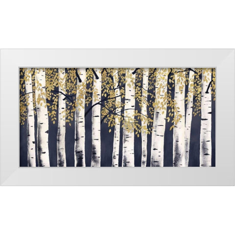 Fresh Forest Indigo Gold White Modern Wood Framed Art Print by Wiens, James