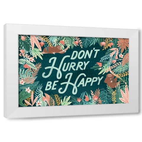 Jungle Hangout I White Modern Wood Framed Art Print by Marshall, Laura