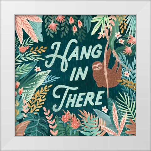 Jungle Hangout II White Modern Wood Framed Art Print by Marshall, Laura