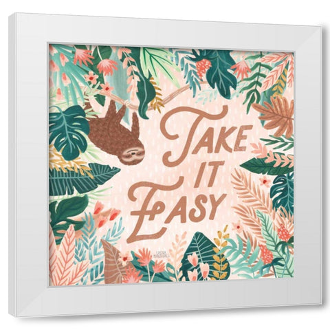 Jungle Hangout III White Modern Wood Framed Art Print by Marshall, Laura