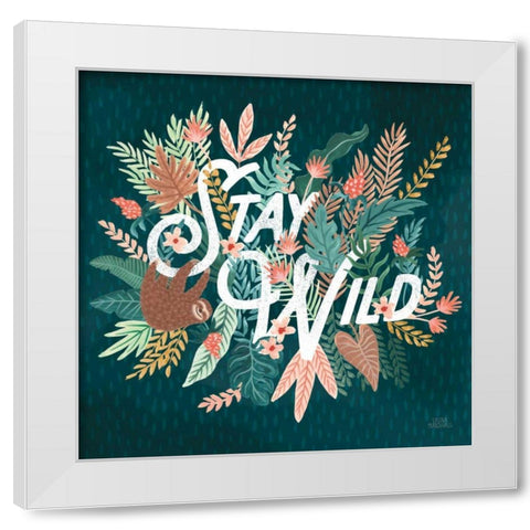 Jungle Hangout V White Modern Wood Framed Art Print by Marshall, Laura
