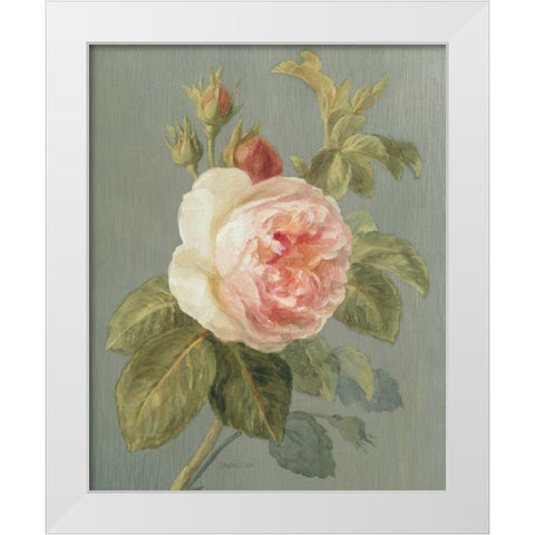 Heirloom Pink Rose White Modern Wood Framed Art Print by Nai, Danhui