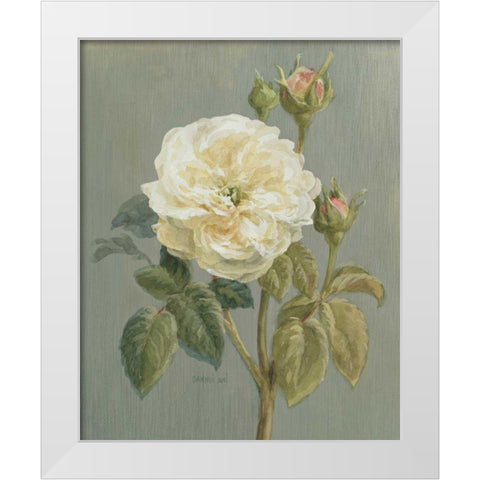 Heirloom White Rose White Modern Wood Framed Art Print by Nai, Danhui