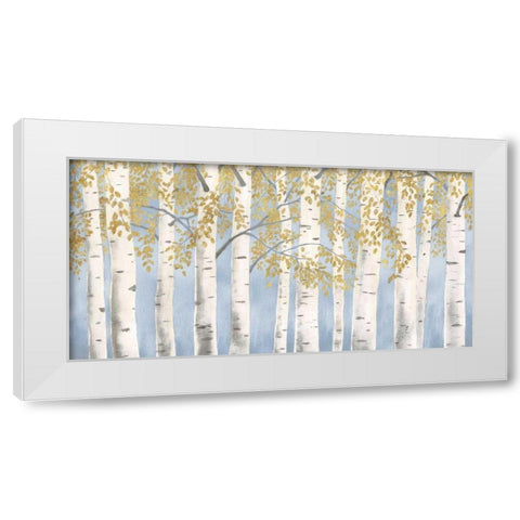 Fresh Forest Light Blue Gold White Modern Wood Framed Art Print by Wiens, James