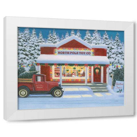 Holiday Moments II North Pole White Modern Wood Framed Art Print by Wiens, James