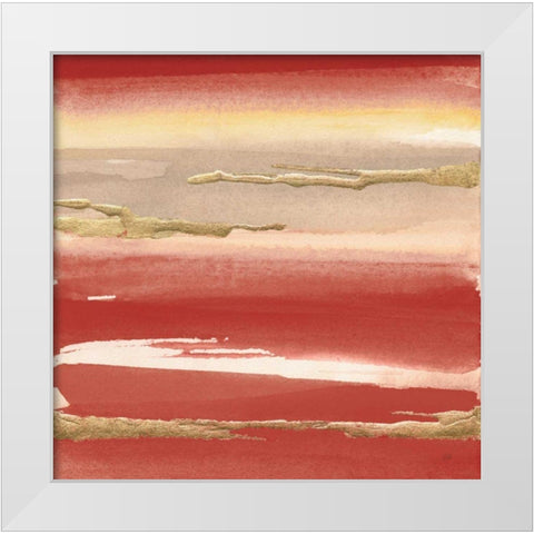 Gilded Red III White Modern Wood Framed Art Print by Paschke, Chris