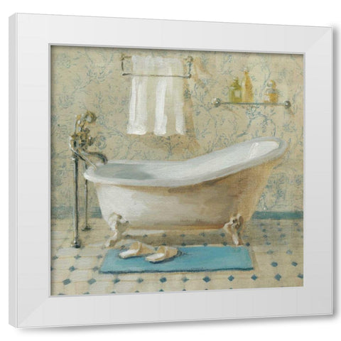 Victorian Bath III White Modern Wood Framed Art Print by Nai, Danhui