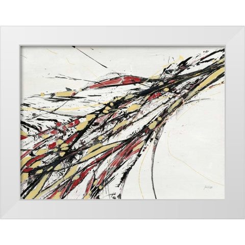 Gravity Red White Modern Wood Framed Art Print by Griggs, Jan