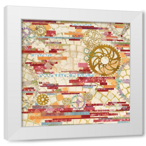 EU Timetable I Red White Modern Wood Framed Art Print by Ferguson, Kathy