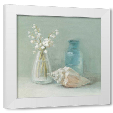 Lily of the Valley Spa White Modern Wood Framed Art Print by Nai, Danhui