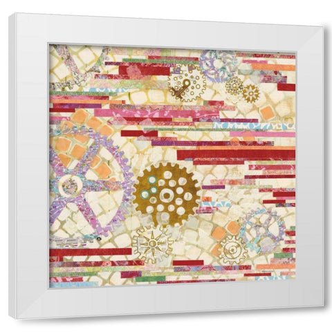 EU Timetable II Red White Modern Wood Framed Art Print by Ferguson, Kathy