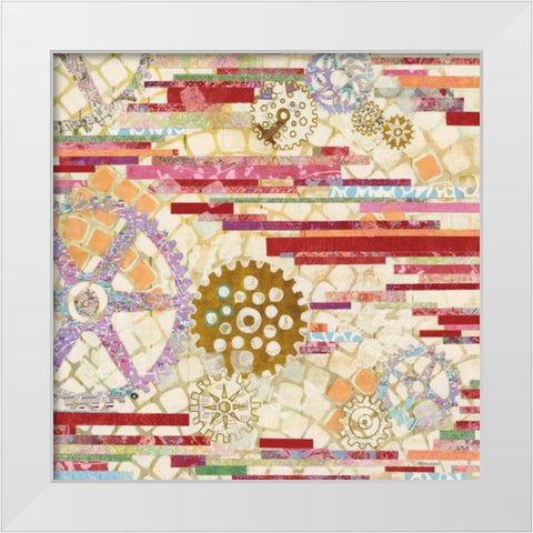 EU Timetable II Red White Modern Wood Framed Art Print by Ferguson, Kathy