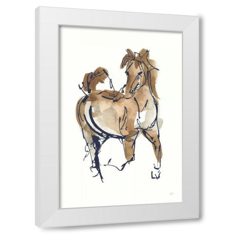 Sketchy Horse V Navy White Modern Wood Framed Art Print by Paschke, Chris