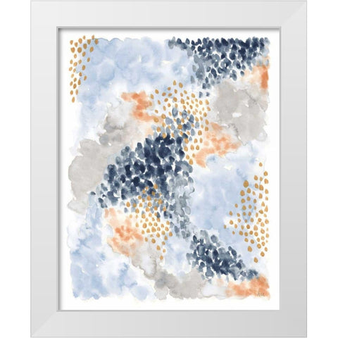 Spring Blooms II Navy White Modern Wood Framed Art Print by Marshall, Laura