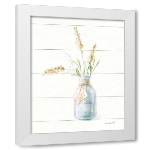 Beach Flowers III Neutral White Modern Wood Framed Art Print by Nai, Danhui