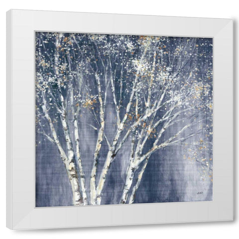Navy Blue Birch Flipped White Modern Wood Framed Art Print by Purinton, Julia