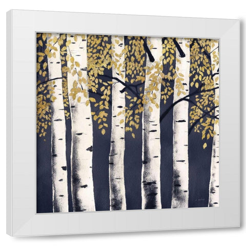 Fresh Forest Indigo II White Modern Wood Framed Art Print by Wiens, James