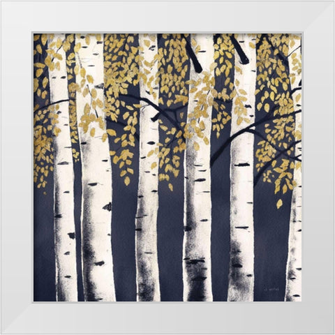 Fresh Forest Indigo II White Modern Wood Framed Art Print by Wiens, James