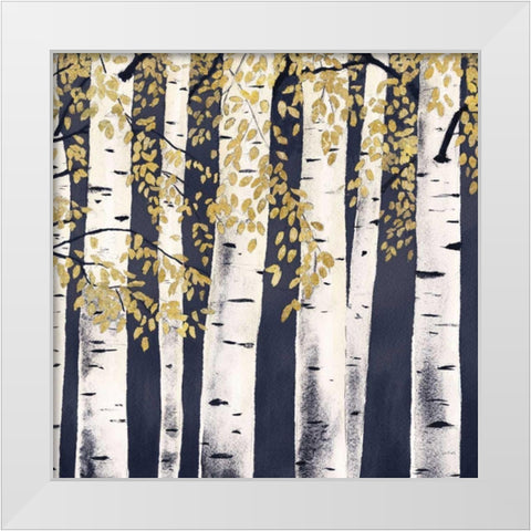 Fresh Forest Indigo III White Modern Wood Framed Art Print by Wiens, James