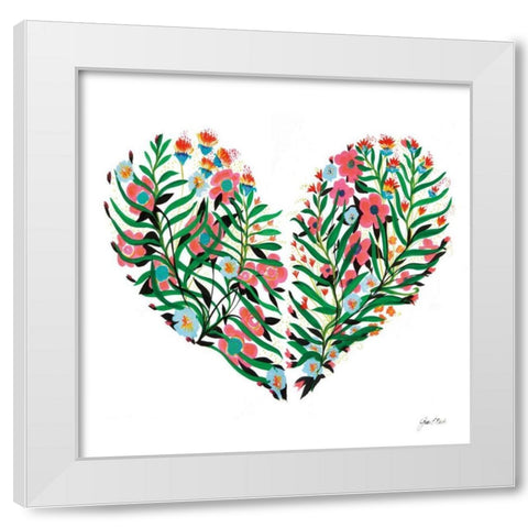 Hidden Heart Square White Modern Wood Framed Art Print by Davis, Joan E.