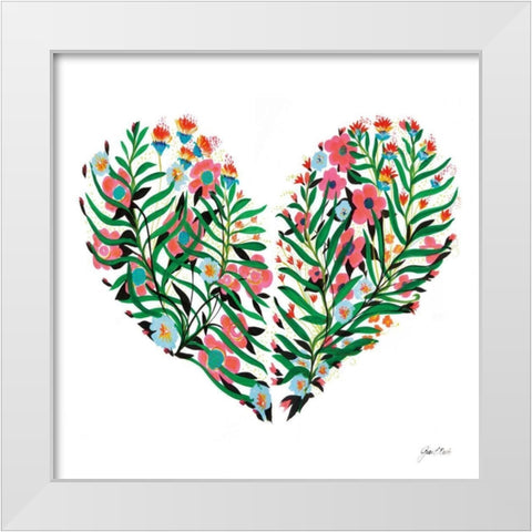 Hidden Heart Square White Modern Wood Framed Art Print by Davis, Joan E.