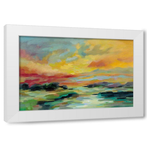 July Sunset White Modern Wood Framed Art Print by Vassileva, Silvia
