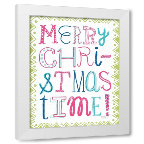 Merry Christmastime Bright White Modern Wood Framed Art Print by Mullan, Michael