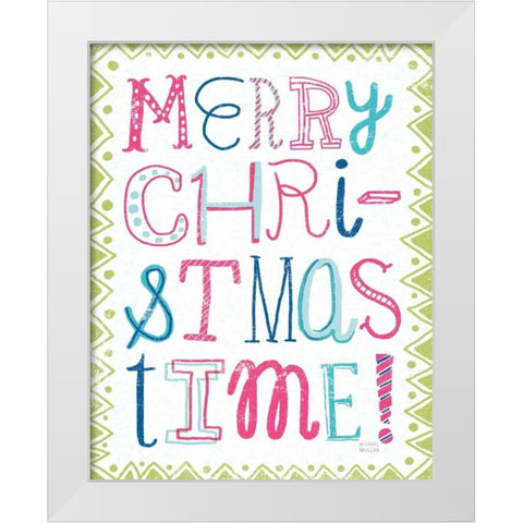 Merry Christmastime Bright White Modern Wood Framed Art Print by Mullan, Michael