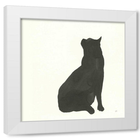 Black Cat II White Modern Wood Framed Art Print by Paschke, Chris